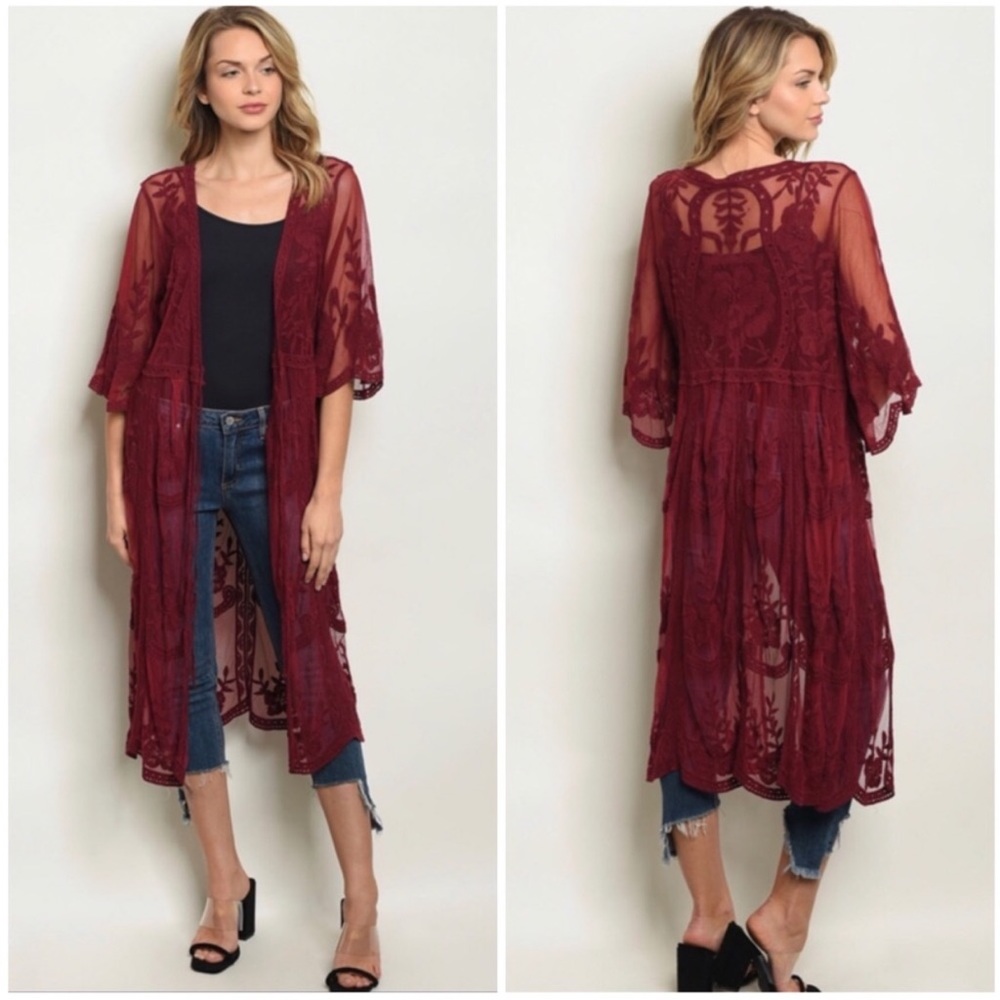 SAMPLE | WINE LACE CARDIGAN